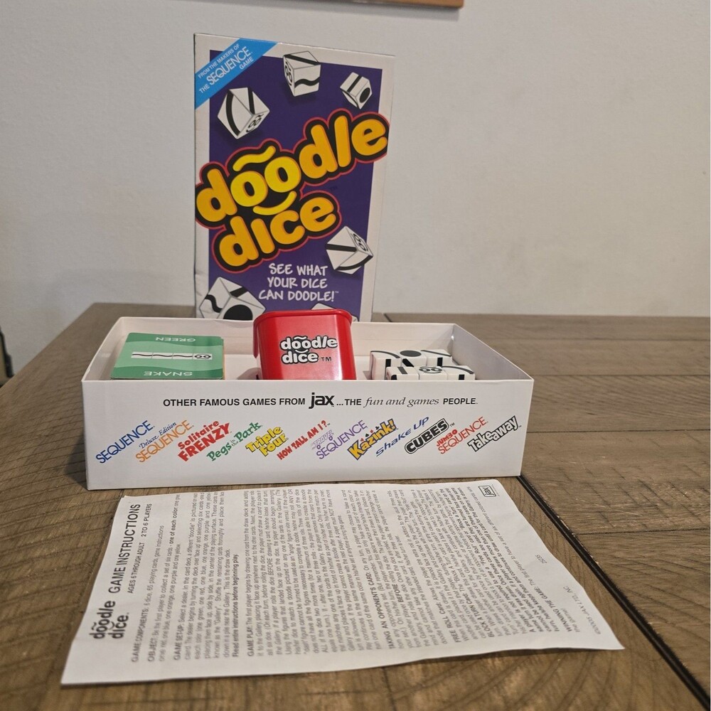 Doodle Dice Game COMPLETE Jax 2005 Makers of Sequence Family Matching